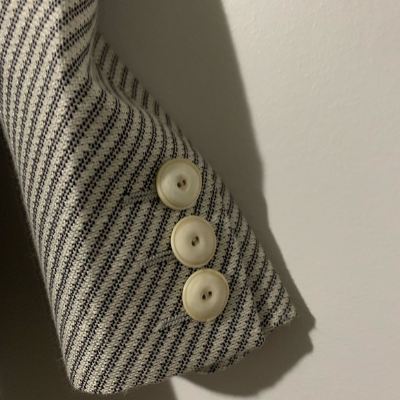 ARMANI COLLEZIONI Italy Blue White Stipe Blazer - Picture 2 of 8